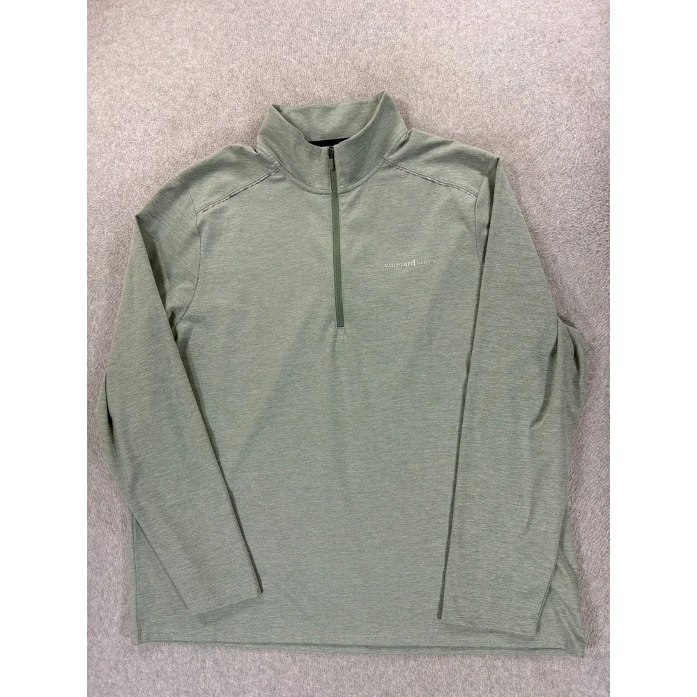 Vineyard Vines Performance 1/2 Zip Reflective‎ Pullover (Men's 2XL) Green